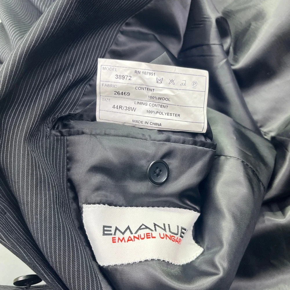 Emanuel Ungaro Pinstripe Wool Blazer Business‎ Suit Jacket 44R Preppy NWT Career